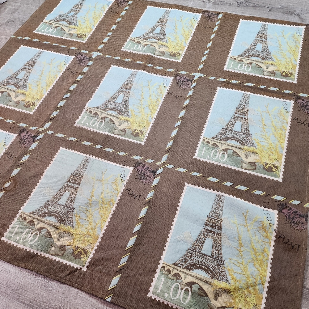 IOSIS Paris France Eiffel Tower French Postage Design Tapestry Wall Decor Throw
